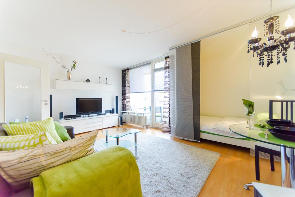 Premium 1-room-apartment, 33 sqm, Munich, Harras, with swimming pool